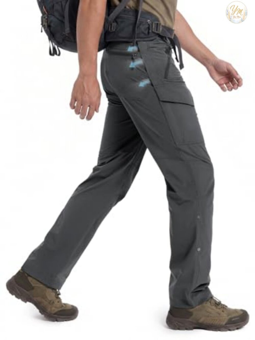 Men's Lightweight Quick Dry Hiking Cargo Pants with Articulated Knees